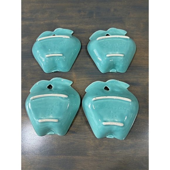 4 Belmar of California Hoenig Pottery Apple Dishes Pottery Serving Bowls Turquoi - Picture 2 of 6